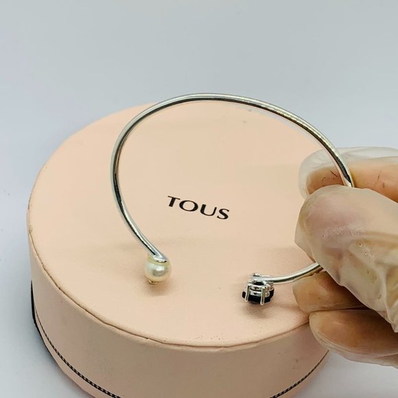 Tous Silver Erma Bracelet with Onyx, Pearl and Spinel Women Bracelet Jewelry - Picture 6 of 9